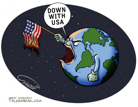 Down With America,مرگ بر آمریکا,کاریکاتور,کاریکاتور سیاسی,سیاست,دنیا,مردم,جهان,بیداری اسلامی,پرچم,آتش زدن